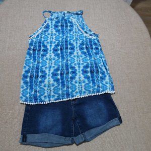Size 12 Mudd Top/YMI Denim Shorts